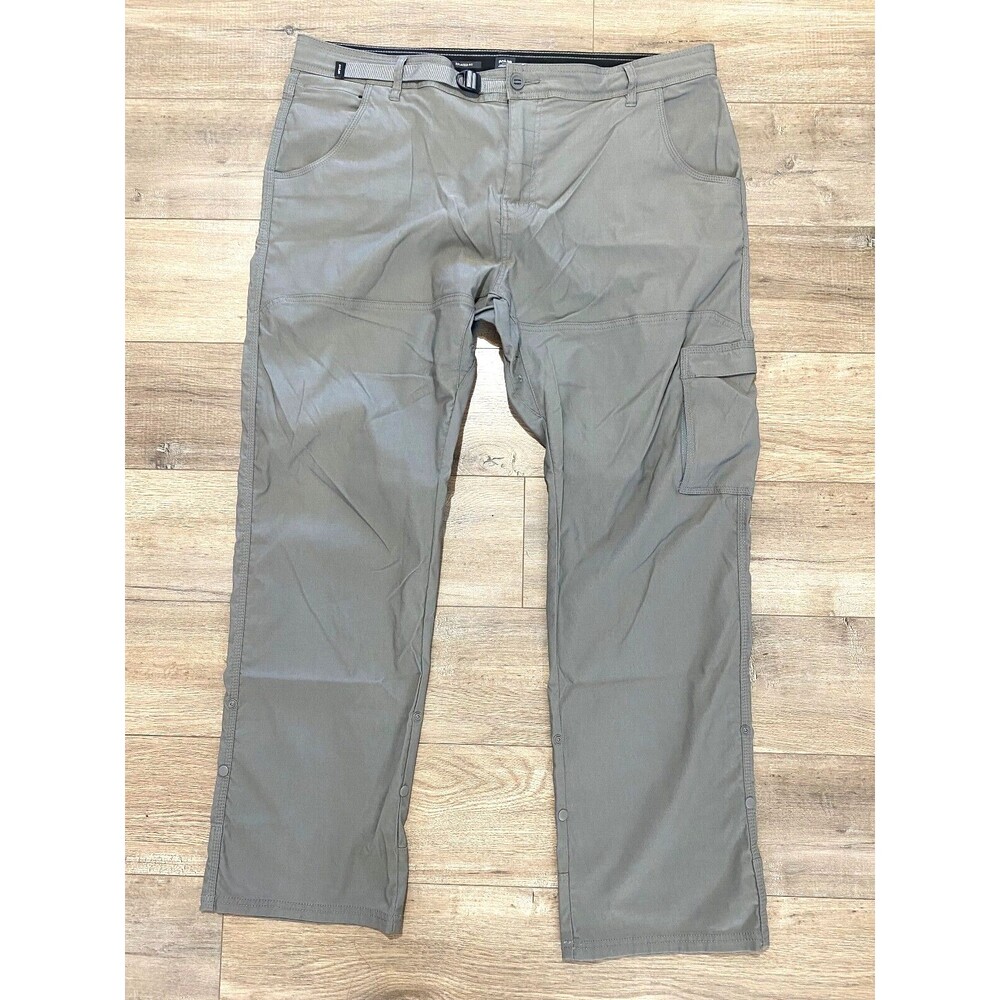 Prana Zion Mens 40X32 Belted Beige Olive Cargo Trail Hiking Stretch Pants